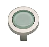 Atlas Homewares 229-GR/BRN 1-1/4-Inch Spa Green Round Knob, Brushed Nickel
