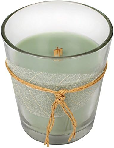 Virginia Woodwick Crackling Applewood Leaf Decorative Glass Jar