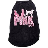 Ollypet Dog Cool Shirt "Pink Dog" Vest for Small Pets Black XS/S/M/L