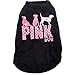 Ollypet Dog Clothes Small Puppy Shirt Black Dog Shirt Sleeveless Stretchy Tank Top Trendy Breathable Apparel Cute Pink Dog Printed Pet Apparel Casual Summer Cotton Blend Outfit (M)