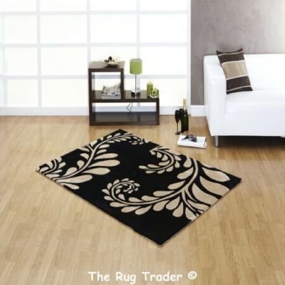Dorchester Black/Gold leaf rug 150cm x 240cm