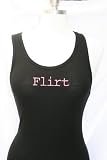 Embroidered Beater Style Tank Top "Flirt"
