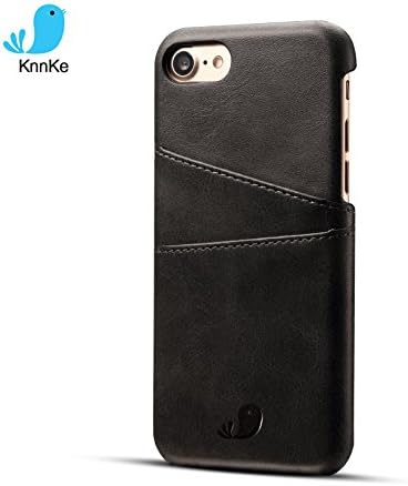Knnek Vintage Synthetic Leather Wallet Case with 2 Card Holder Slots for iPhone 7, 4.7-Inch - Black