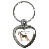 Airedale Terrier Key Chain (Heart)
