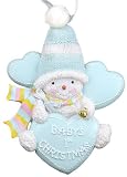 Baby's 1st Christmas Boys Blue Snowman Christmas Ornament
