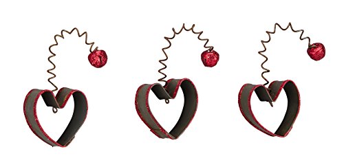Primitives By Kathy Miniature Ornaments – Open Metal Heart – Red Glitter