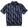 Navy Spaced Print Banded Bottom