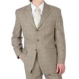 Joe by Joseph Abboud Tan Windowpane 3-Button Suit