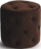 Chocolate Velvet Avenue Six Curves Round Tufted Ottoman (Multiple Finishes) Chocolate Velvet Avenue Six Curves Round Tufted Ottoman (Multiple Finishes)