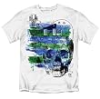 Guitar Stripe Skull - White T-Shirt