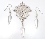 Stering Silver German Dragon Pendant and Earrings Set