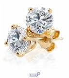 14K Yellow Gold Round Diamond 4-Prong Stud Earrings (3/8ctw, K-L, I2-I3)