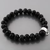 Armband für Charms aus schwarzen Glassteinen