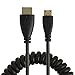 Mini HDMI to HDMI, CableCreation Coiled Mini-HDMI Male to HDMI Male Converter Adapter Cable, Support 3D, 1080P Resolution, 1~4 Feet/ Black