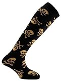 New Horizon Pattern Tube Ski Socks Merino Wool Skulls Design 24