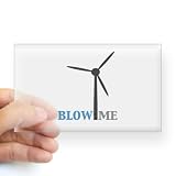 Blow Me Wind Turbine Sticker Rectangle by CafePress - Clear