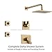 Delta Vero Champagne Bronze Shower System with Dual Control Shower Handle, 3-setting Diverter, Modern Square Large Rain Showerhead, and 2 Body Sprays SS175382CZ