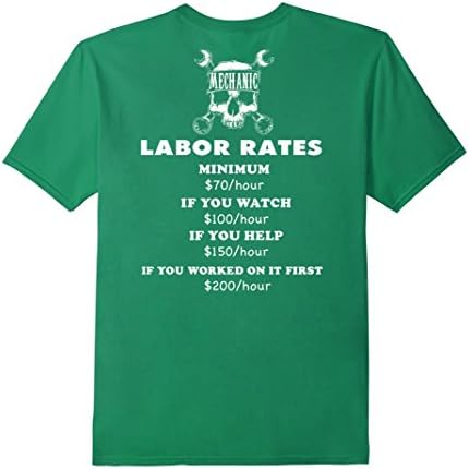 Men's Funny Mechanic Prices Tee  XL Kelly Green
