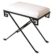 Global Views Greek Key Stool with Cushion
