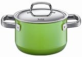 Silit 2-Quart High Casserole with Lid, Lemon Green