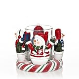 Yankee Candle Christmas SNOWMAN CIRCLE Hand Painted Votive Holder