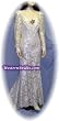 High Neck Train Length Gown, Ivory/Ivory, Size 16