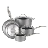 Hamilton Beach Silhouettes Pewter 8-Piece Nonstick Cookware Set