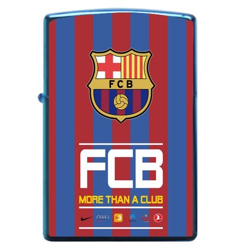FC Barcelona Cigarette Metal Flip Top Lighter Chrome FC Barcelona Cigarette Metal Flip Top Lighter Chrome