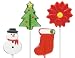 Christmas Hard Candy Lollipops-set of Eight-4 Shapes: Tree, Snowman, Stocking and Santa Hat. Custom Lollipal Xmas Stocking Stuffers.
