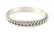 Bracelet - B155 - Chain Bangle ~ Polished Silver Tone Metal