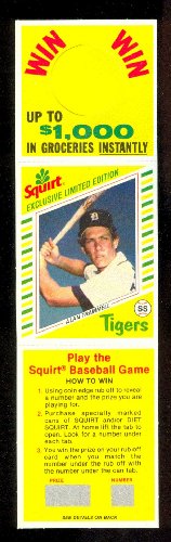 1982 Squirt Baseball Card #4 Alan Trammell Detroit Tigers
