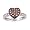 14K Chocolate & White Diamond Heart Ring Size:6