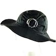 New Cotton Foldable Sun Beach Floppy Brim Buckle Hat Black - Small / Medium