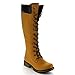 Nature Breeze Lauren-02HI Women's Round Toe Side Zipper Lace Up Knee High Boot
