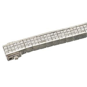 14kt White Gold Princess Luxurious Triple Row Diamond Bracelet