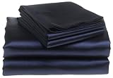 Scent-Sation Charmeuse 300-Thread-Count Satin King Sheet Set, Navy
