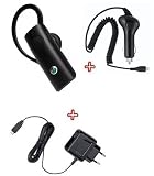 Sony Ericsson - VH110 Pack voiture Securite - Kit oreillette bluetooth + Chargeur Allume cigare + Chargeur secteur - Noir - Bouton Multifonction - Reduction echos - Autonomie record