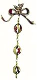 8 Red & Gold Spiral Bow Dangling Christmas Ornament