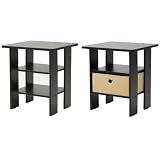 Furinno 11157EX/BR (99978E) Espresso Living Set, End Table Bedroom Night Stand