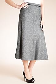 Long Length Riding Belted A Line Skirt with New Wool