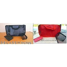 (2) NEW BLACK and RED Hand Bag Organizer/purse/tote Insert Addon Organizers -A Must for All Bags. Switch Bags in Seconds! FREE SHIP USA