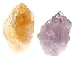 Set of Citrine and Amethyst Points (1 Each) - Size: 1x1x2 IN
