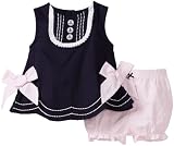 Hartstrings Baby-girls Newborn Sateen Sleeveless Top and Seersucker Short Set