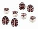 Stunning handmade set of sterling silver and enamel Ladybug/Ladybird chain link cufflinks and shirt studs
