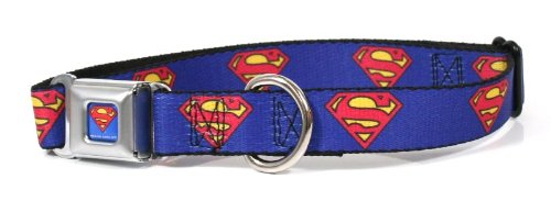  Dog Collar - Superman Shield Blue
