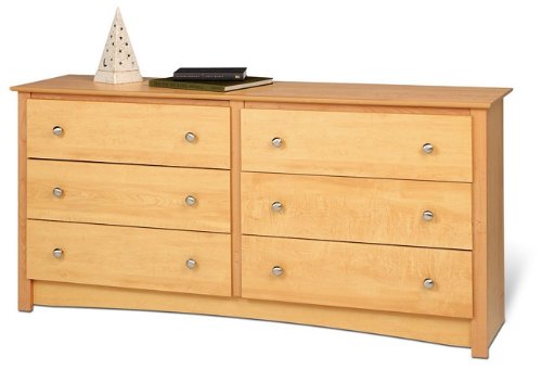 Sonoma Maple Finish 6-Drawer Bedroom Dresser