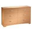 Natural Maple and Chrome Double Dresser