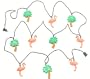 Lidco L2065 Electric Flamingo Patio Lights, 10 Light Beach Party Set