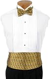 Georgia Tech Cummerbund & Bow Tie Set - Georgia Tech Gold Cummerbund Set with Yellow Jacket Logo