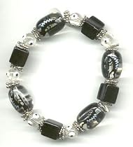 Gypsy Glass Bead Bracelet (black)